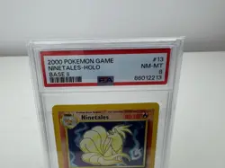 Pokemon 2000 WOTC Base Set 2 Ninetales Holo Card 13/130 PSA 8 NM-MT - Image 2