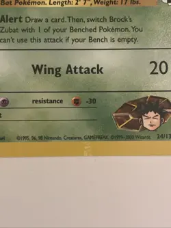 Pokemon TCG Brock's Zubat Gym Heroes Unlimited Regular Card MP Condition - Image 2
