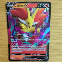 DELPHOX V 027/196 POKEMON CARD (LOST ORIGIN SET) HALF ART HOLO - Image 1
