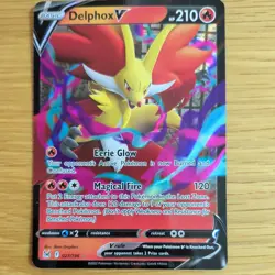 DELPHOX V 027/196 POKEMON CARD (LOST ORIGIN SET) HALF ART HOLO - Image 2