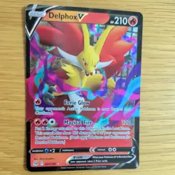 DELPHOX V 027/196 POKEMON CARD (LOST ORIGIN SET) HALF ART HOLO - Image 3