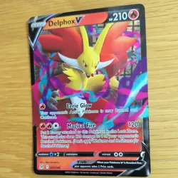 DELPHOX V 027/196 POKEMON CARD (LOST ORIGIN SET) HALF ART HOLO - Image 4