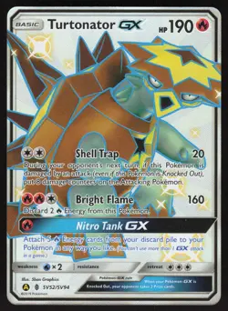 Turtonator GX SV52/SV94 Pokemon Hidden Fates Holo Full Art Card - Image 1