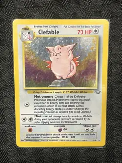 1999 Pokemon Clefable 1/64 Jungle Holo Card - Image 1
