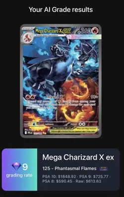 Pokemon Mega Charizard X EX 360 HP Holo Flame PFL 125/094 Mega Evolution Card - Image 3