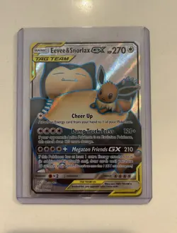 Eevee & Snorlax GX Full Art Holo Card 171/181 Sm-Team Up LP Condition - Image 1