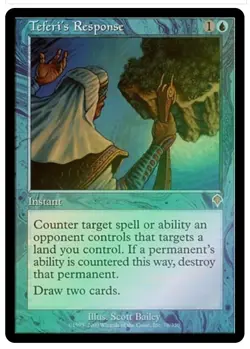 Magic the Gathering TEFERI'S RESPONSE #78/350 Invasion Foil Blue Rare 2000 NM - Image 1