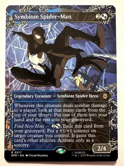 Symbiote Spider-Man (Borderless) Normal R Marvel's Spider-Man 217 NM - Image 1