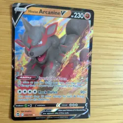HISUIAN ARCANINE V 090/195 POKEMON CARD (SILVER TEMPEST SET) HALF ART HOLO - Image 3