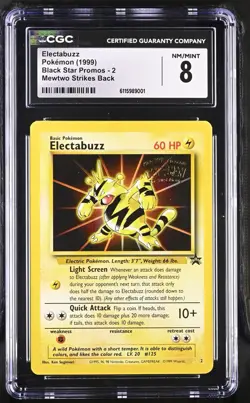 1999 Pokemon Electabuzz Black Star Movie Promos Mewtwo Strikes Back CGC 8 - Image 1