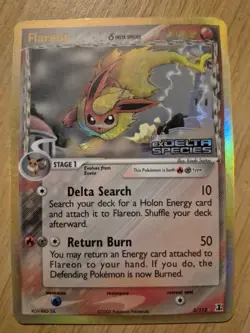 Pokemon TCG Flareon Reverse Holo Rare Stamped-Ex Delta Species 5/113 - Image 1