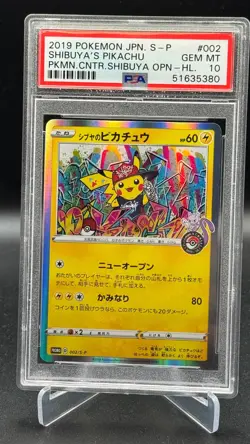 2019 Pokemon Japanese Shibuya's Pikachu #002/S-P Promo Graffiti Art PSA 10 GEM - Image 1