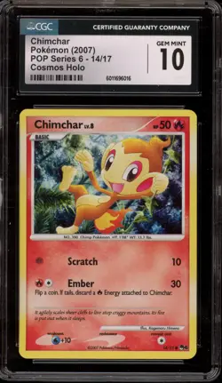 Pokemon Chimchar POP Series 6 Cosmos Holo #14 CGC 10 Gem Mint - Image 1