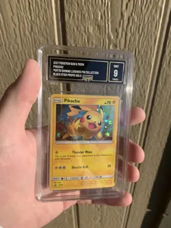 Pokemon Pikachu Shining Legends Pin Promo GMA (PSA) 9 Mint - Image 1