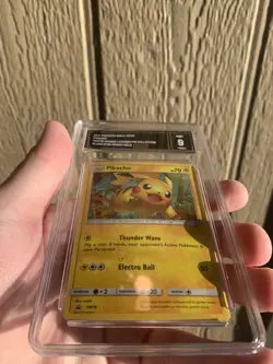 Pokemon Pikachu Shining Legends Pin Promo GMA (PSA) 9 Mint - Image 2