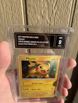 Pokemon Pikachu Shining Legends Pin Promo GMA (PSA) 9 Mint - Image 3