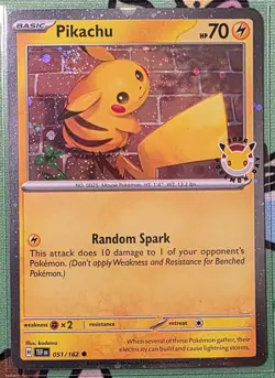 Pikachu 051/162 Pokemon Day 2026 SWIRL 30th Anniversary Stamped - Image 1