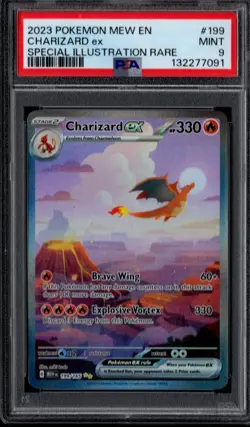 2023 Pokemon Mew EN-151 Charizard EX #199 Special Illustration Rare PSA 9 - Image 1