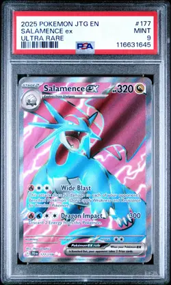 2025 POKEMON JTG EN-JOURNEY TOGETHER ULTRA RARE #177 SALAMENCE EX PSA 9 - Image 1