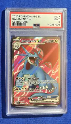 2025 POKEMON JTG EN-JOURNEY TOGETHER ULTRA RARE #177 SALAMENCE EX PSA 9 - Image 1