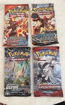 Pokemon TCG Sealed Lot – Tin + 4 Booster Packs (XY & Sun & Moon) - Image 3