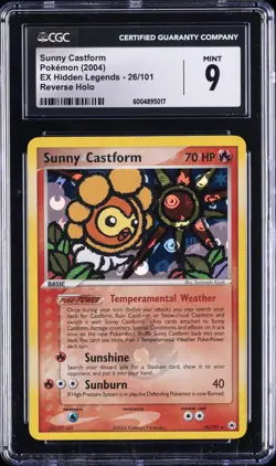2004 POKEMON EX HIDDEN LEGENDS - REVERSE HOLO #26/101 SUNNY CASTFORM CGC 9 - Image 1