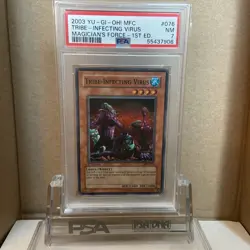 2003 YU-GI-OH! MFC-MAGICIAN'S FORCE 1ST ED #076 TRIBE-INFECTING VIRUS PSA 7 - Image 1