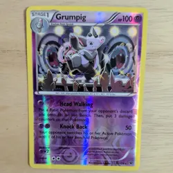GRUMPIG 31/124 POKEMON CARD (XY FATES COLLIDE SET) REVERSE HOLO - Image 1
