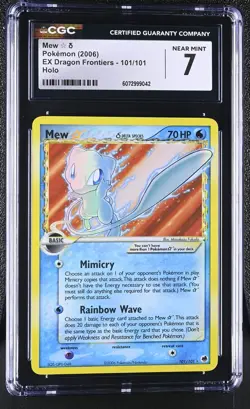 CGC 7 Mew Gold Star 2006 EX Dragon Frontiers 101/101 Holo Pokemon Card - Image 1