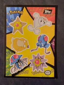 Pokemon Card Topps Sticker Card #18 (Staryu, Seel, Psyduck, etc. - Image 1