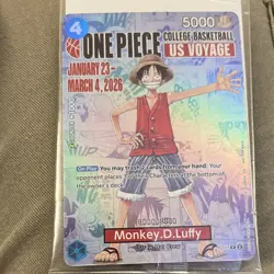 Bandai Namco Monkey.D.Luffy P-055 One Piece CCG US Voyage Promo Character Card - Image 1