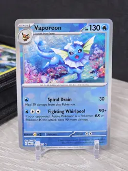 Pokemon Card Vaporeon Master Ball Pattern 022/131 Sv: Prismatic Evolutions Holo - Image 3