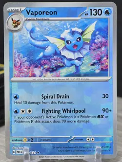 Pokemon Card Vaporeon Master Ball Pattern 022/131 Sv: Prismatic Evolutions Holo - Image 5