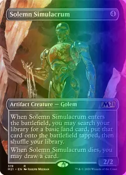 MTG Magic the Gathering Solemn Simulacrum (319/470) Core Set 2021 NM FOIL - Image 1