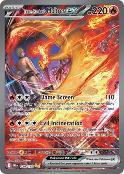 Team Rocket's Moltres ex 229/182 SIR Destined Rivals Pokemon English - Image 1