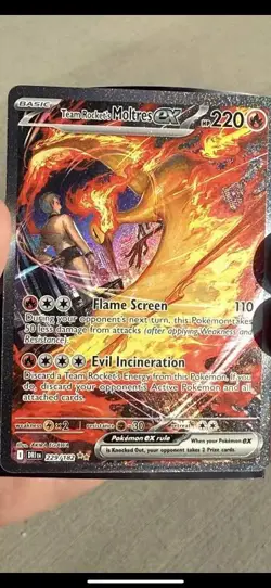 Team Rocket's Moltres ex 229/182 SIR Destined Rivals Pokemon English - Image 2