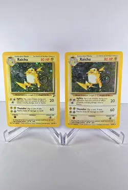 Pokemon Raichu 16/130 Swirl Holo 14/102 Holo 1999 Wizards !Lot! - Image 1