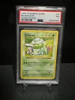 1999 Pokemon Base Set Bulbasaur Shadowless #44 PSA 7 NEAR MINT - Image 1