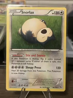 Pokemon TCG Snorlax 80/106 Regular Card HP130 Basic 2014 Moderately Played - Image 1