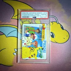 (POP 1) Pokemon Japanese Carddass 1998 119 Togepi & Pikachu Prism Ser 4 PSA 10 - Image 1