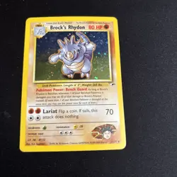 Brock's Rhydon - 2/132 Gym Heroes Unlimited Holo Rare SWIRL Pokemon (H 03) - Image 1