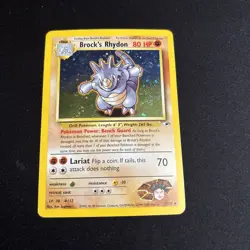 Brock's Rhydon - 2/132 Gym Heroes Unlimited Holo Rare SWIRL Pokemon (H 03) - Image 2