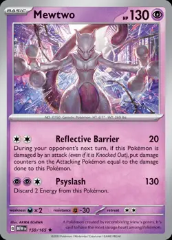 Pokemon Mewtwo (150/210) 151 LP HOLO - Image 1