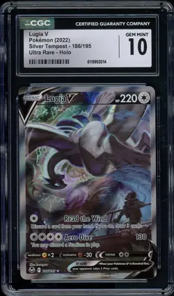 CGC 10 GEM MINT Lugia V 186/195 Alternative Alt Art Ultra Silver Tempest Pokemon - Image 1