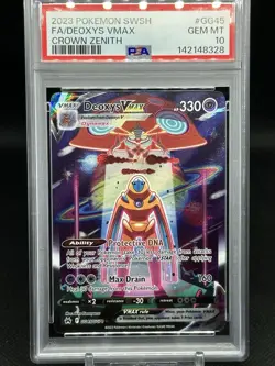 2023 POKEMON SWORD&SHIELD CROWN ZENITH GG45 FULL ART DEOXYS VMAX PSA 10 GEM MINT - Image 1