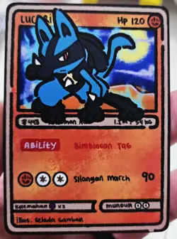 Lucario Fan Art Card Non Holo - Image 1