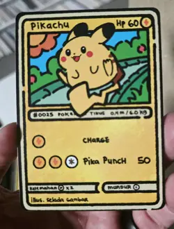Pikachu Fan Art Card Non Holo - Image 1