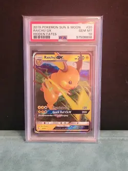 Raichu Gx 20 PSA 10 Graded Pokemon Card - Image 1