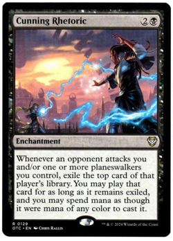 Cunning Rhetoric 0129 Non Foil Rare Outlaws of Thunder Junction MTG NM - Image 1