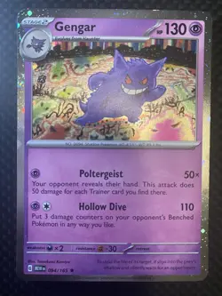 Pokemon TCG Gengar (Cosmos Holo) 094/165 MEW 151 Sam's Club - Image 1